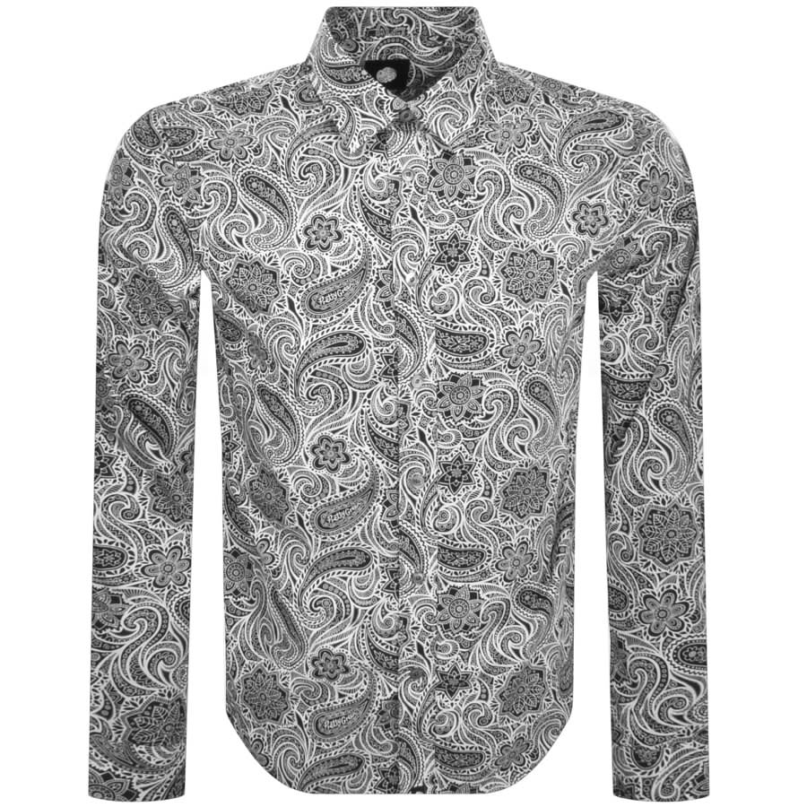 Image number 1 for Pretty Green Fleetwood Paisley Shirt Black