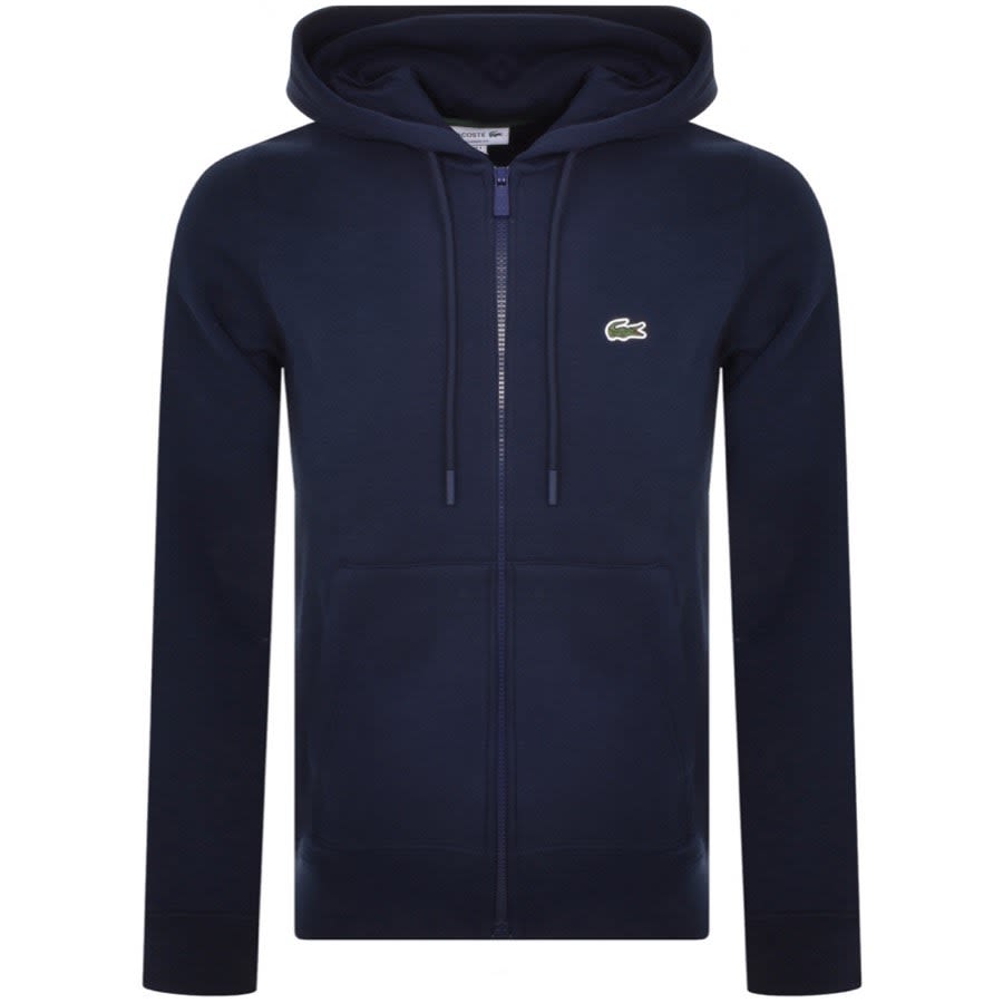 Image number 2 for Lacoste Tape Full Zip Hoodie Navy
