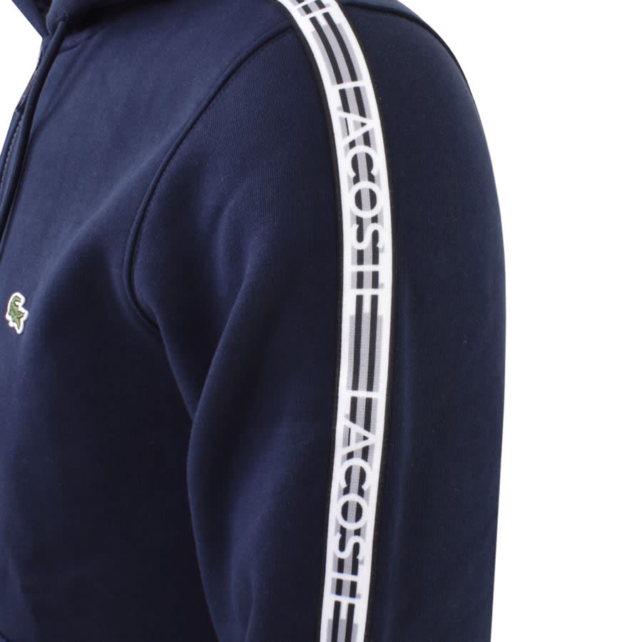 Image number 3 for Lacoste Tape Full Zip Hoodie Navy