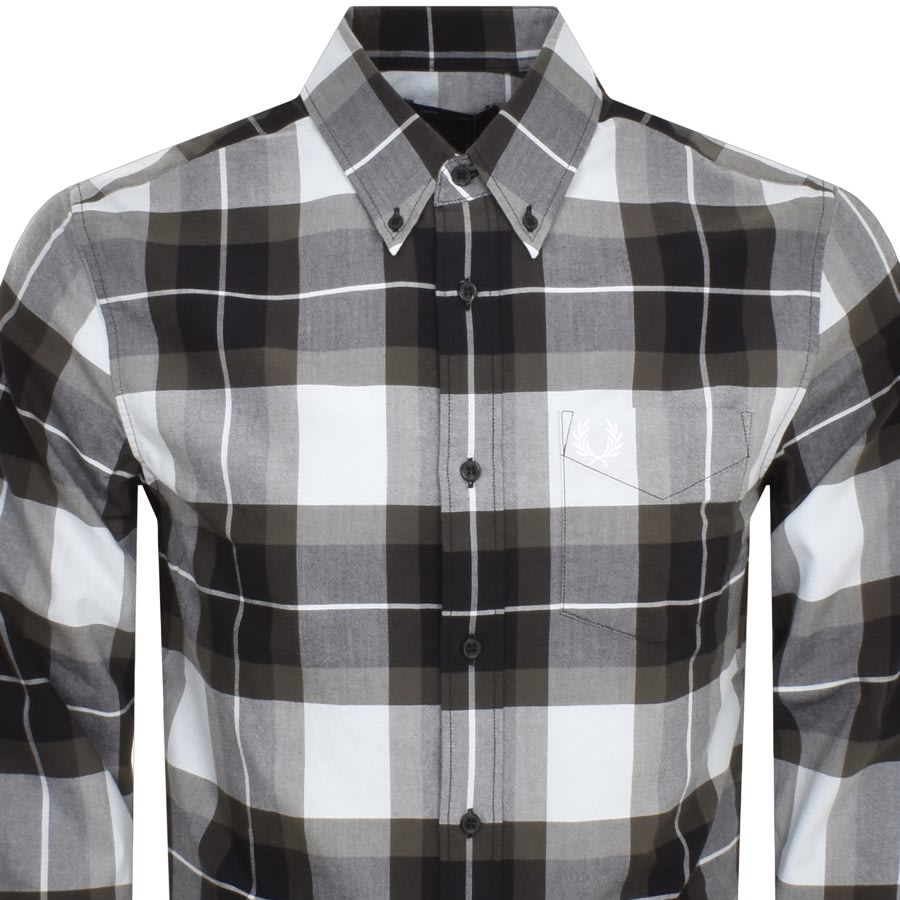Image number 2 for Fred Perry Long Sleeved Tartan Shirt Blue