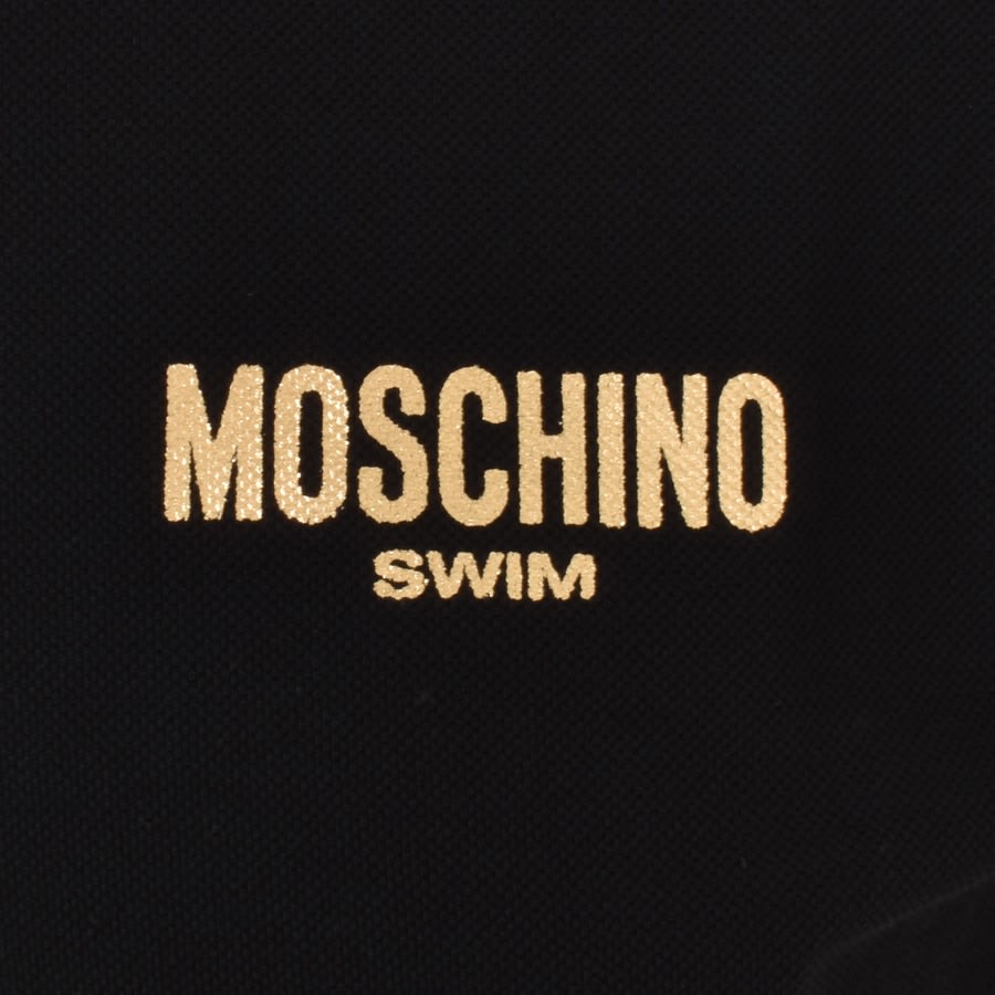 Image number 3 for Moschino Swim Short Sleeved Polo T Shirt Black