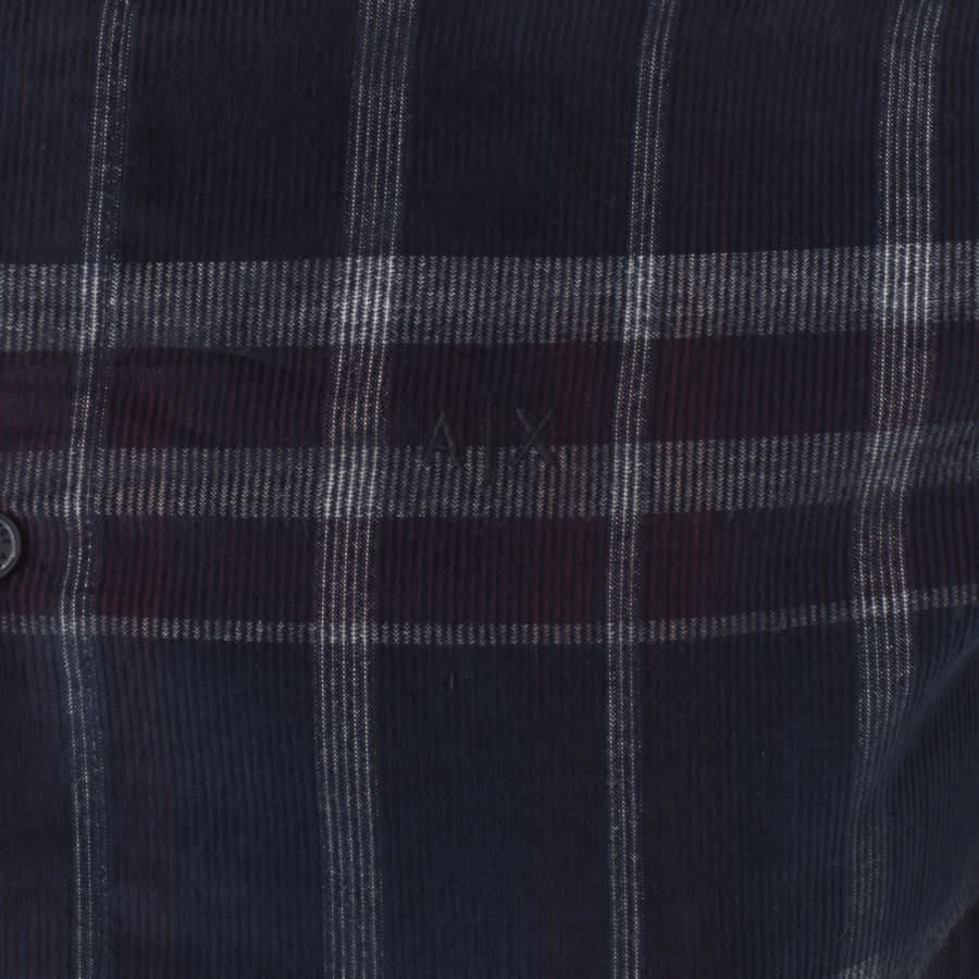 Image number 3 for Armani Exchange Long Sleeve Check Shirt Navy