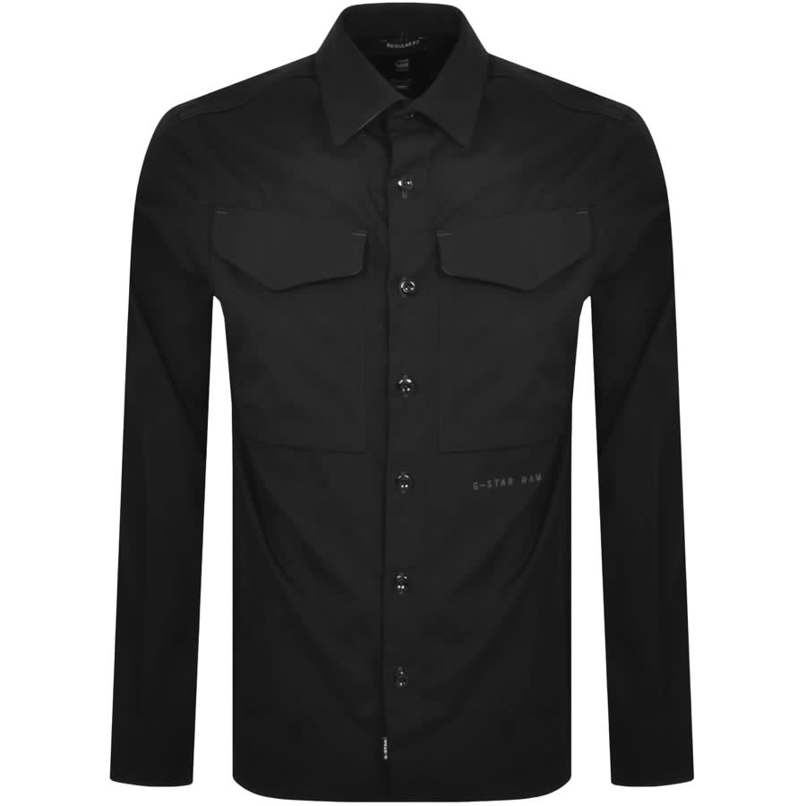 Image number 1 for G Star Raw Cargo Regular Long Sleeve Shirt Black