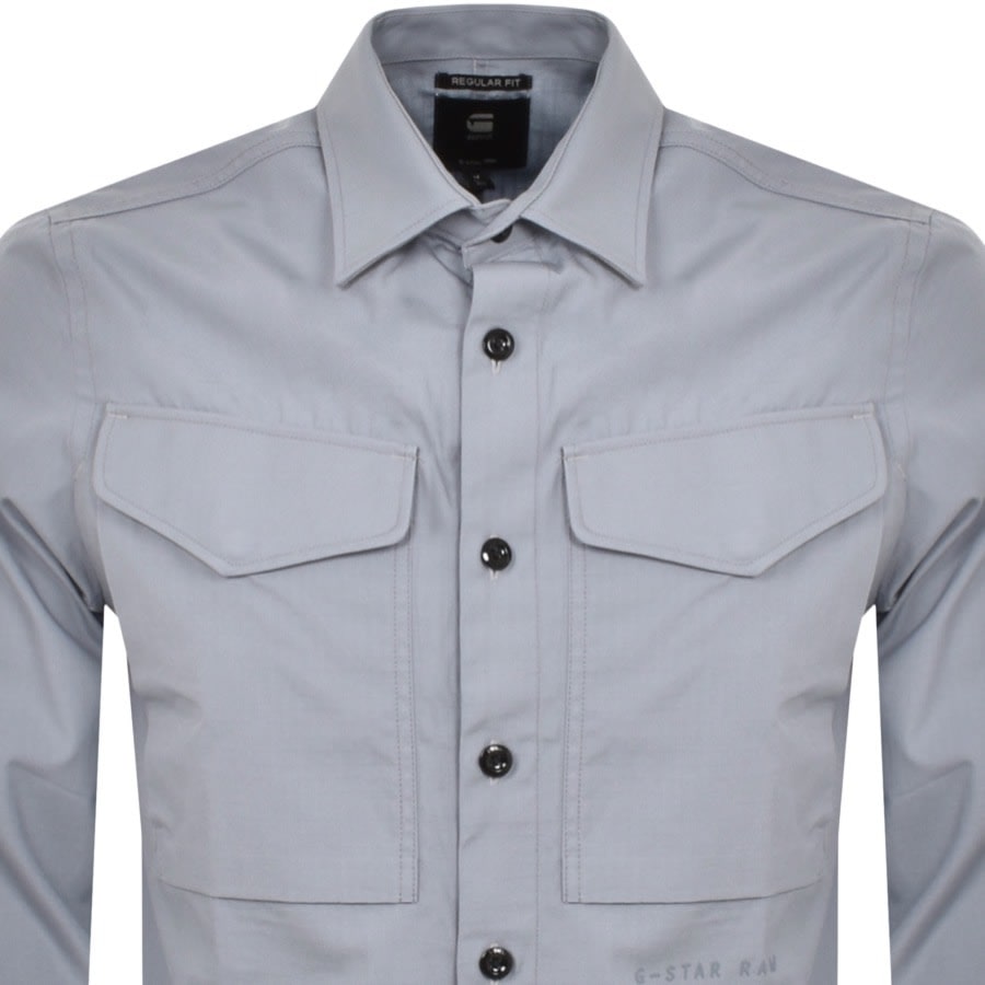 Image number 2 for G Star Raw Cargo Regular Long Sleeve Shirt Grey