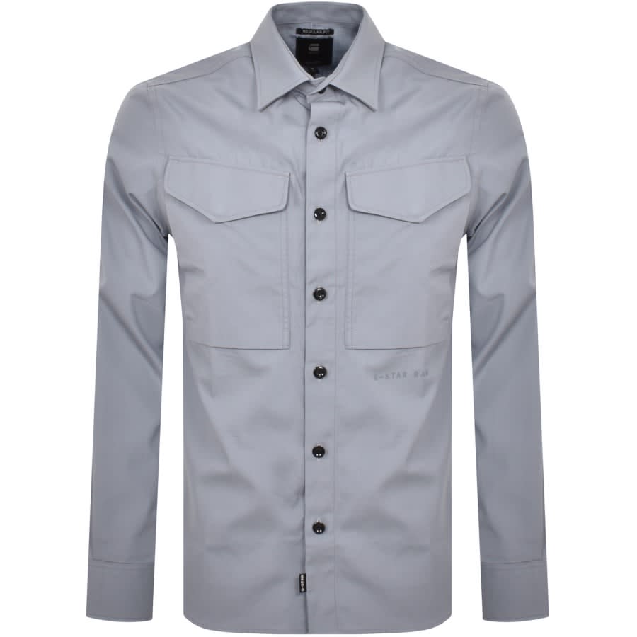 Image number 1 for G Star Raw Cargo Regular Long Sleeve Shirt Grey