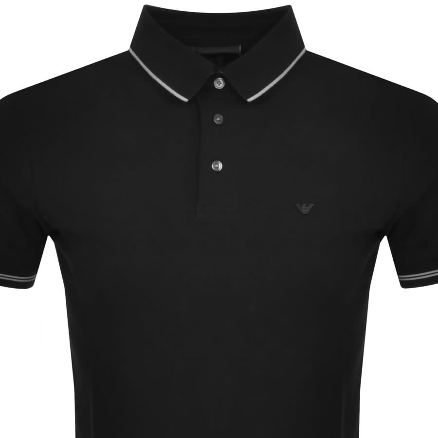 Image number 2 for Emporio Armani Short Sleeved Polo T Shirt Black