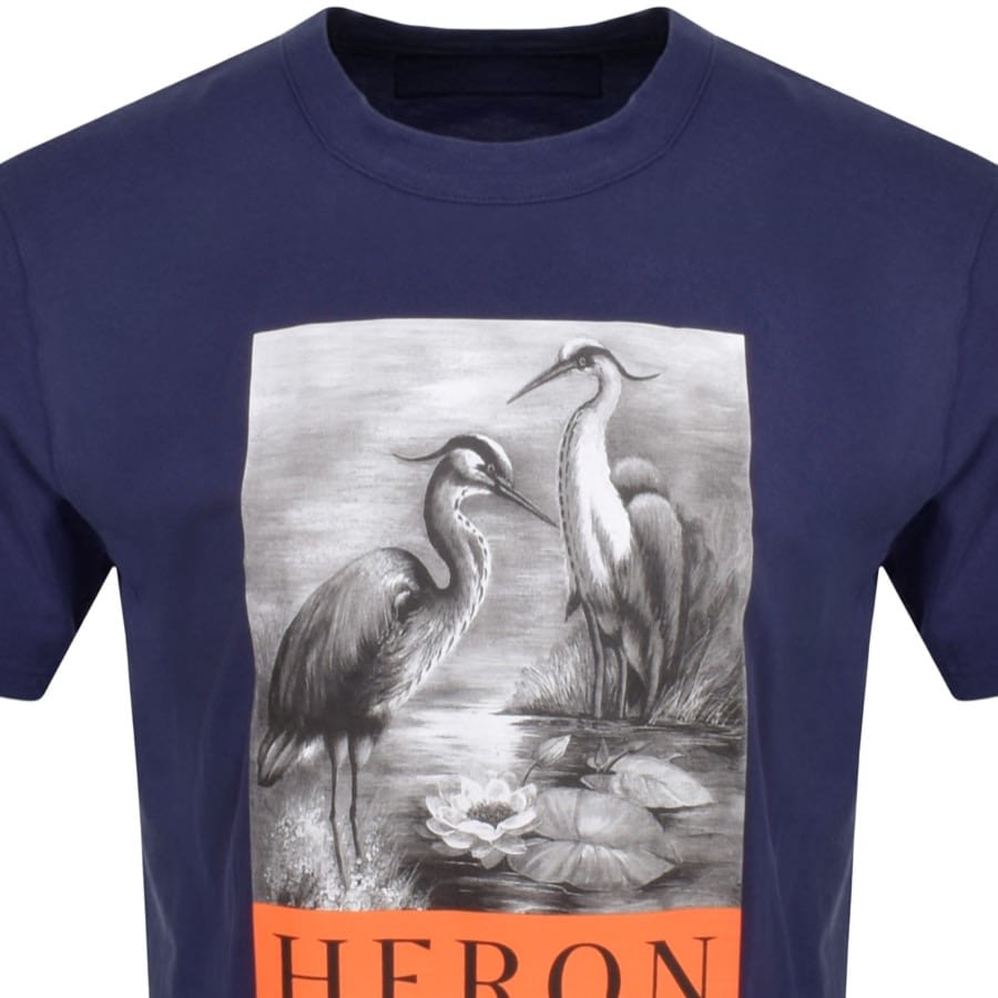 Image number 2 for Heron Preston Heron Logo T Shirt Navy