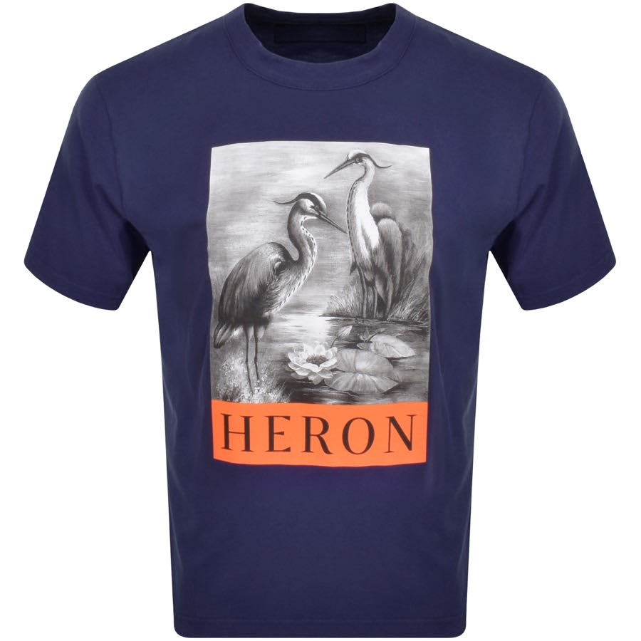 Image number 1 for Heron Preston Heron Logo T Shirt Navy