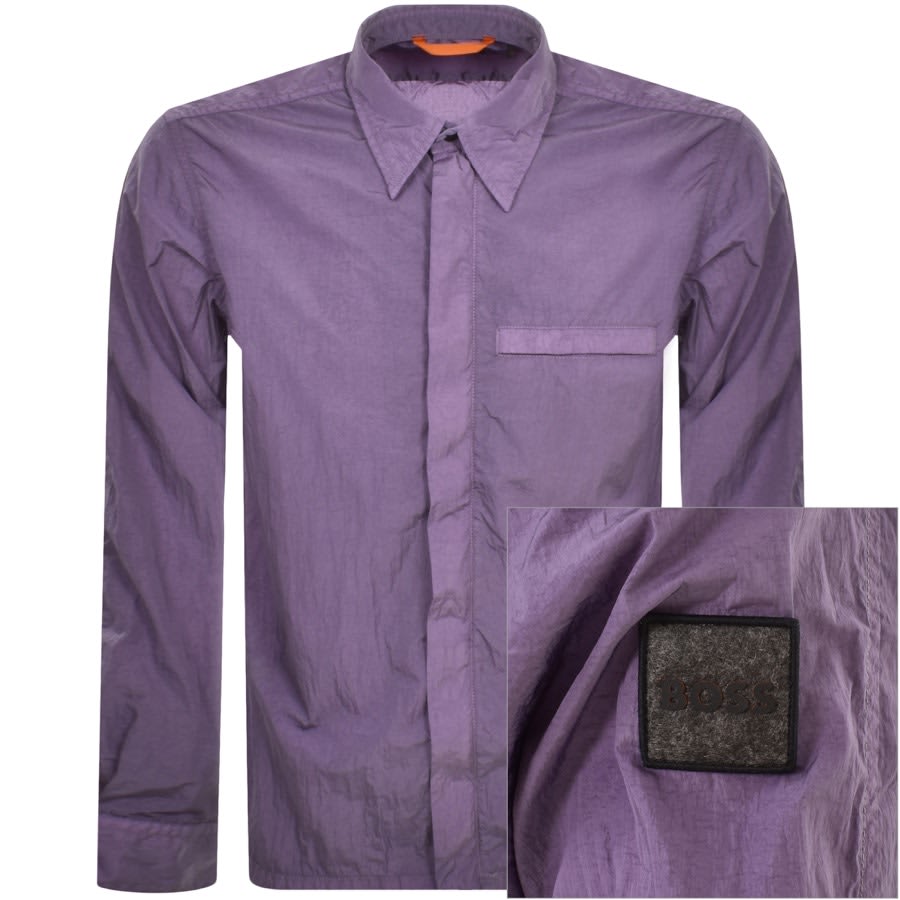 Image number 1 for BOSS Laio Long Sleeve Overshirt Purple