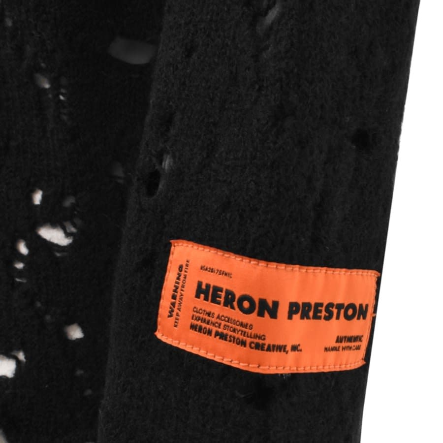 Image number 3 for Heron Preston Logo Knit Jumper Black