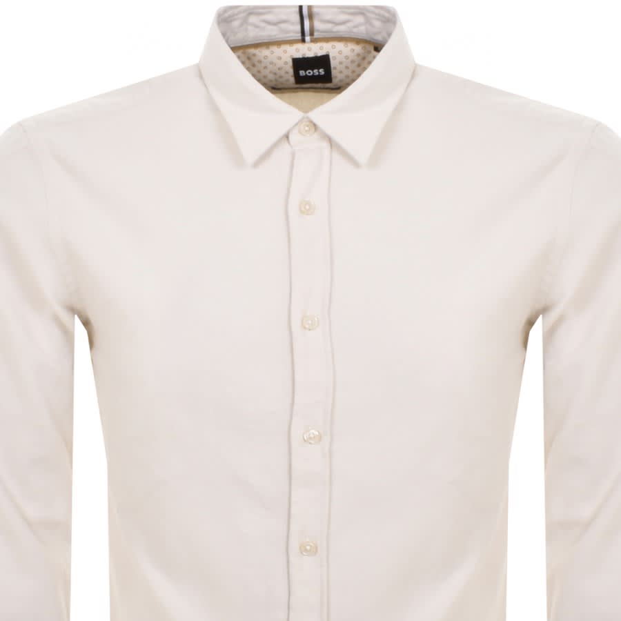 Image number 2 for BOSS Roan Kent Long Sleeved Shirt Beige