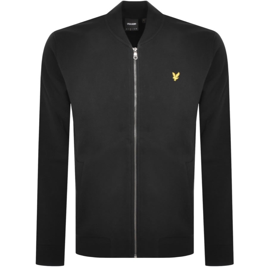 Image number 1 for Lyle And Scott Jersey Bomber Sweatshirt Black