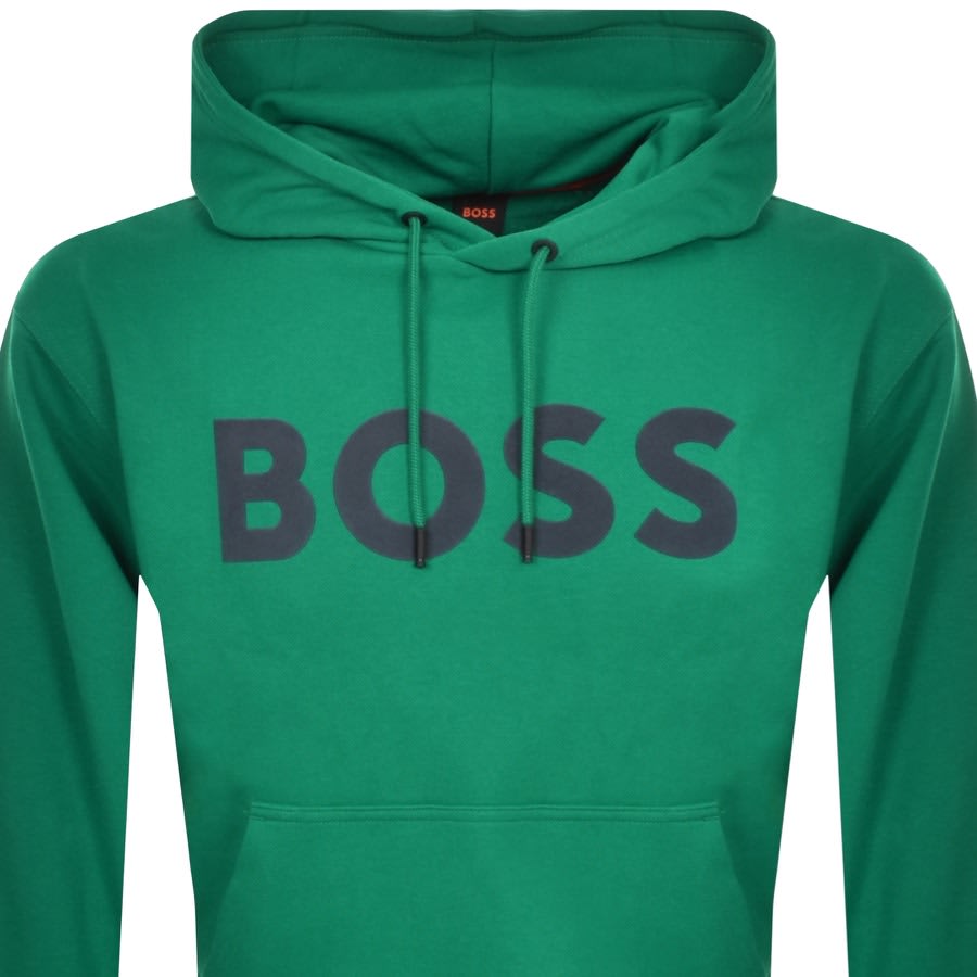 Image number 2 for BOSS Basic Logo Hoodie Green