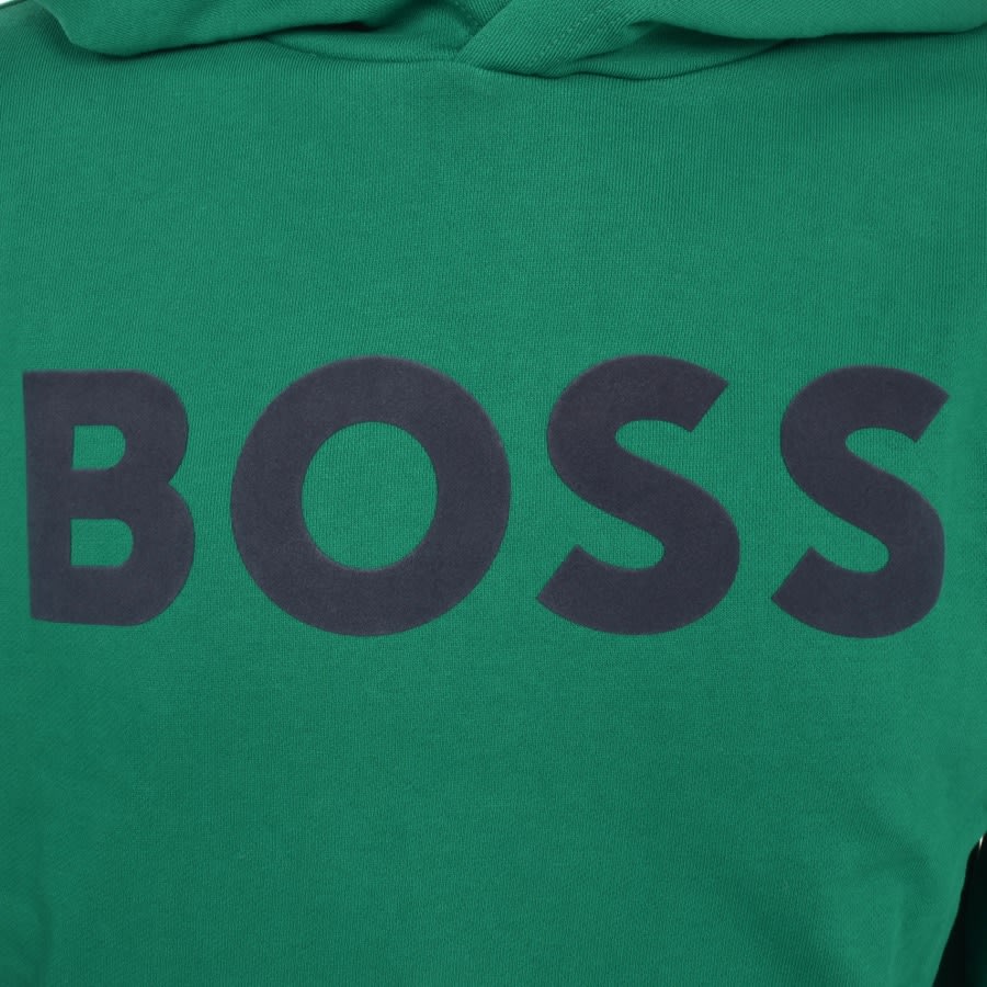 Image number 3 for BOSS Basic Logo Hoodie Green