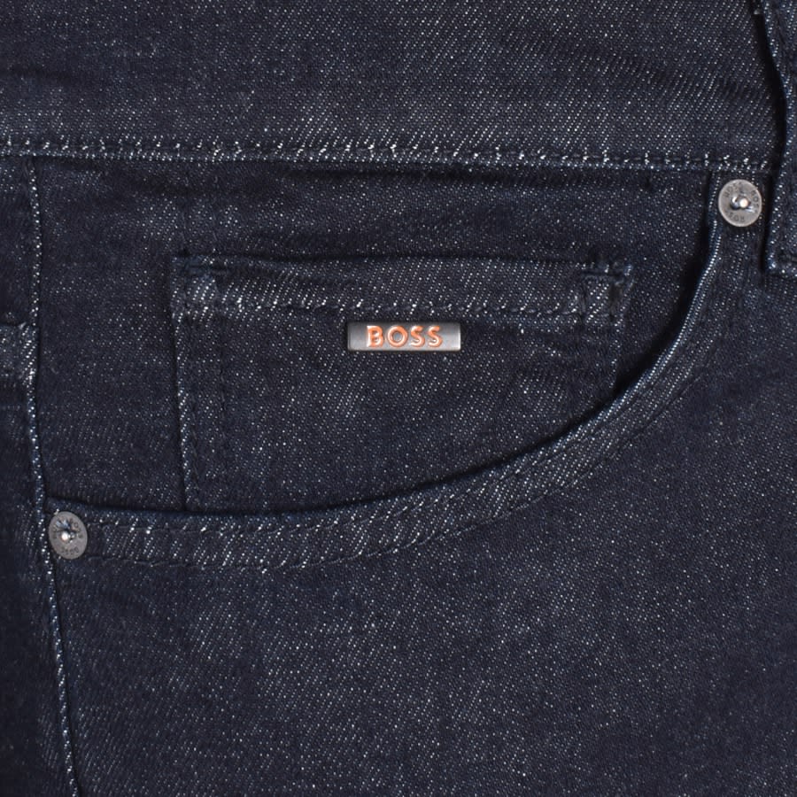 Image number 4 for BOSS Maine Regular Fit Dark Wash Jeans Navy
