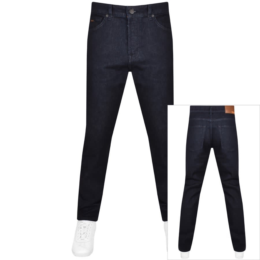 Image number 1 for BOSS Maine Regular Fit Dark Wash Jeans Navy
