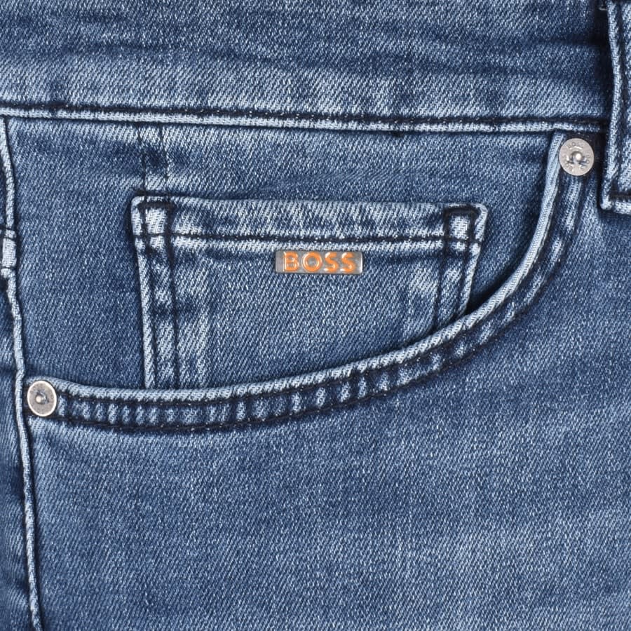 Image number 4 for BOSS Maine Regular Fit Mid Wash Jeans Blue