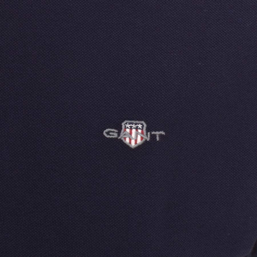 Image number 3 for Gant Collar Pique Rugger Polo T Shirt Navy