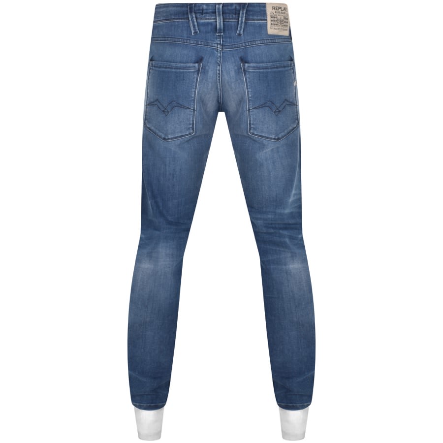 Image number 2 for Replay Anbass Slim Fit Jeans Mid Wash Blue