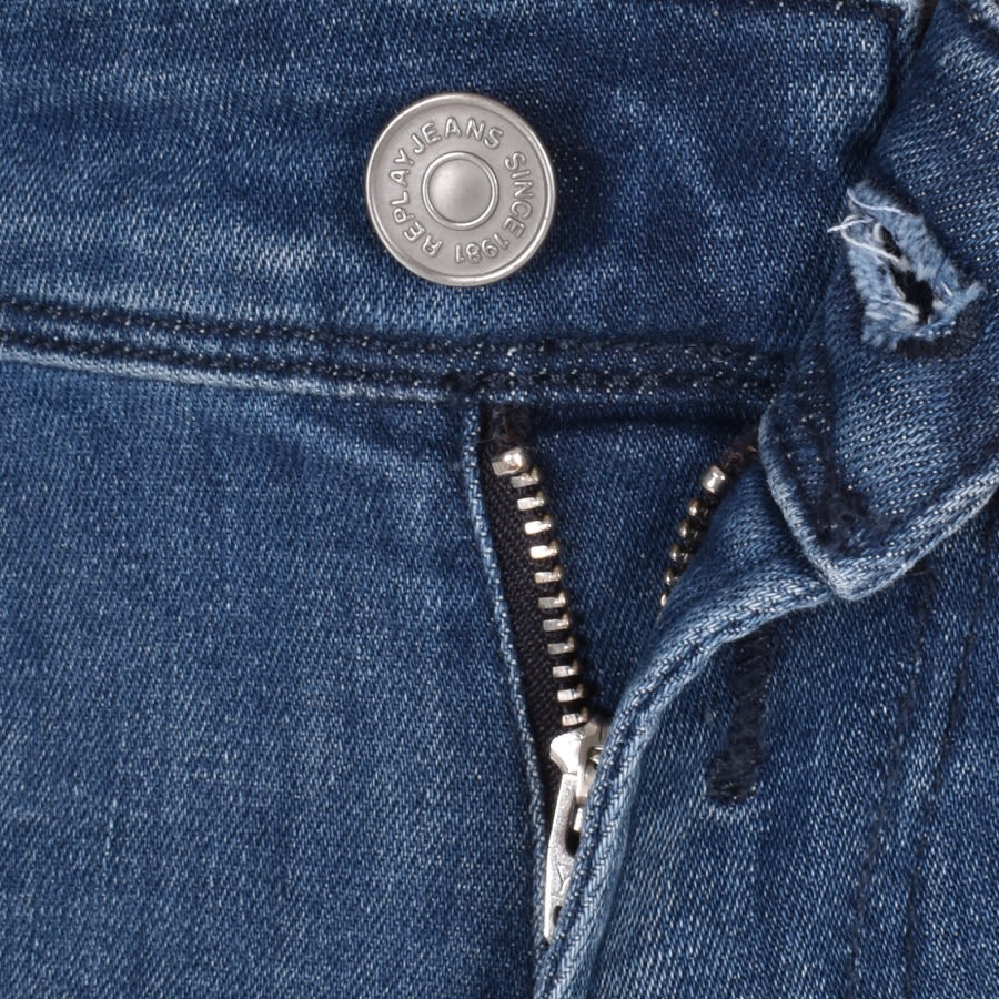 Image number 5 for Replay Anbass Slim Fit Jeans Mid Wash Blue