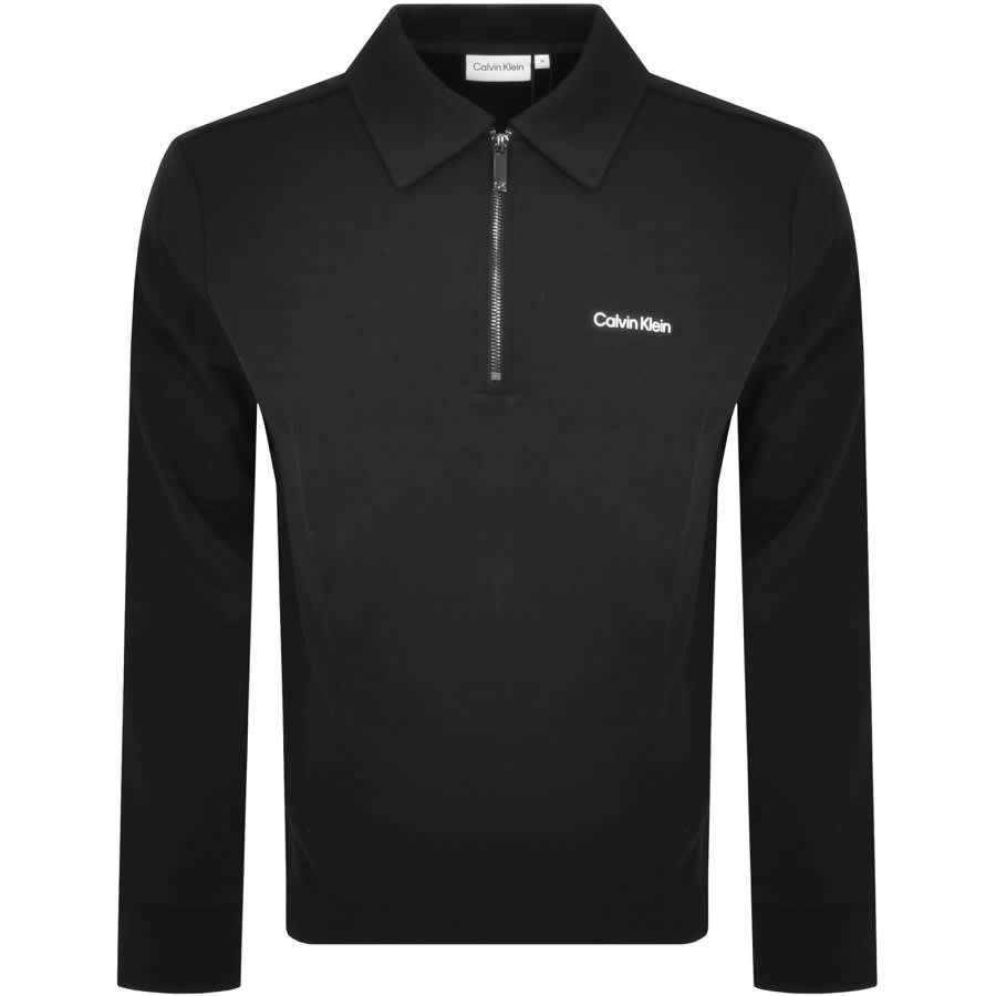 Image number 1 for Calvin Klein Half Zip Sweatshirt Black