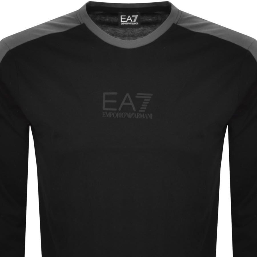 Image number 2 for EA7 Emporio Armani Long Sleeve Logo T Shirt Black