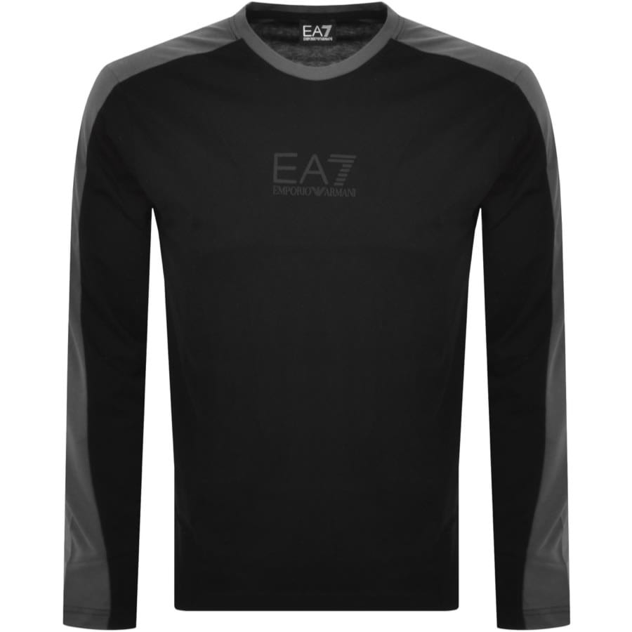 Image number 1 for EA7 Emporio Armani Long Sleeve Logo T Shirt Black