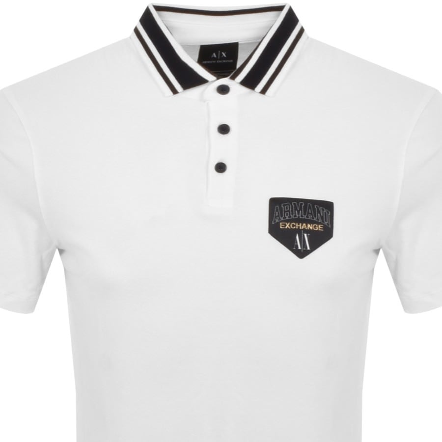 Image number 2 for Armani Exchange Short Sleeved Polo T Shirt White