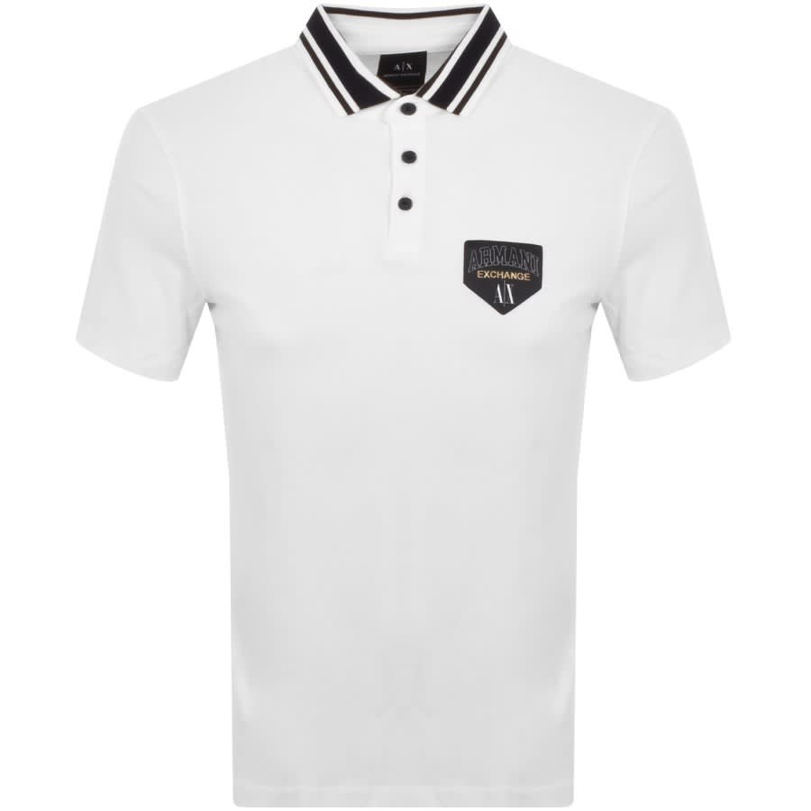 Image number 1 for Armani Exchange Short Sleeved Polo T Shirt White
