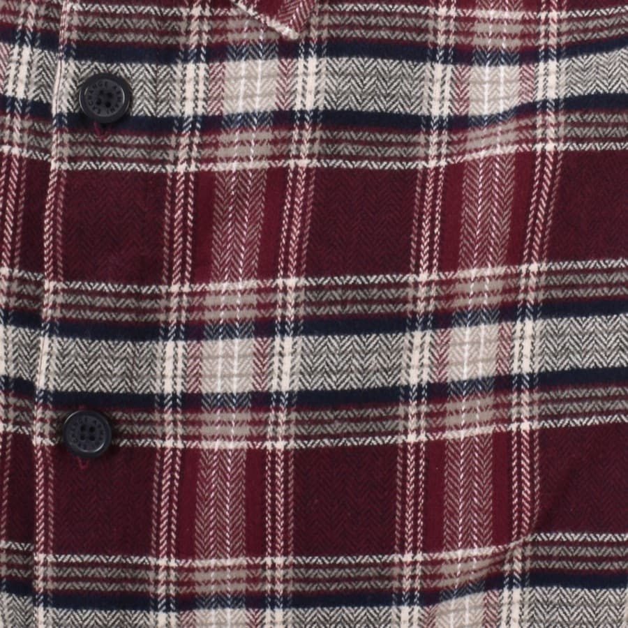 Image number 3 for Armani Exchange Long Sleeve Check Shirt Burgundy
