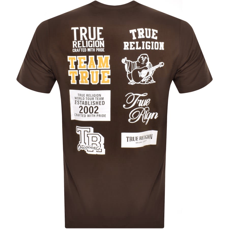 Image number 3 for True Religion Multi Logo T Shirt Brown