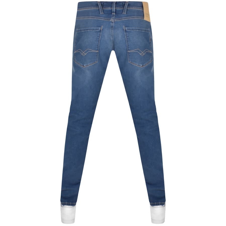 Image number 2 for Replay Anbass Jeans Mid Wash Blue