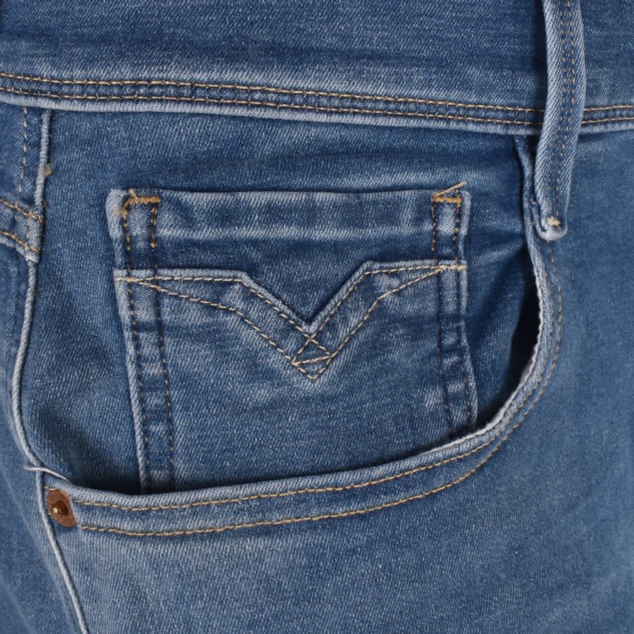 Image number 4 for Replay Anbass Jeans Mid Wash Blue
