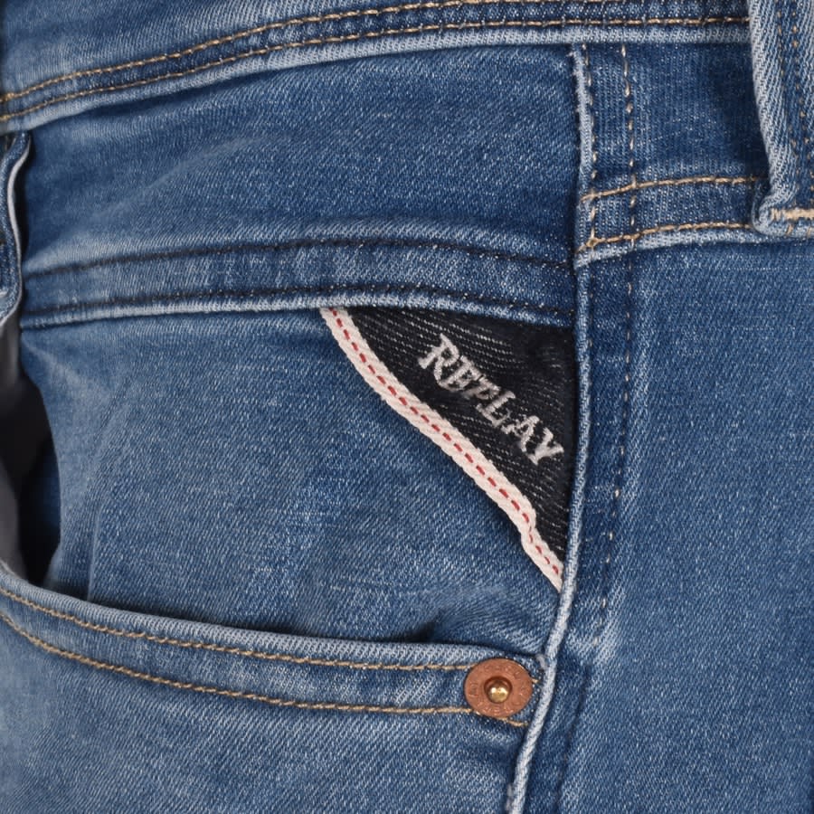 Image number 5 for Replay Anbass Jeans Mid Wash Blue