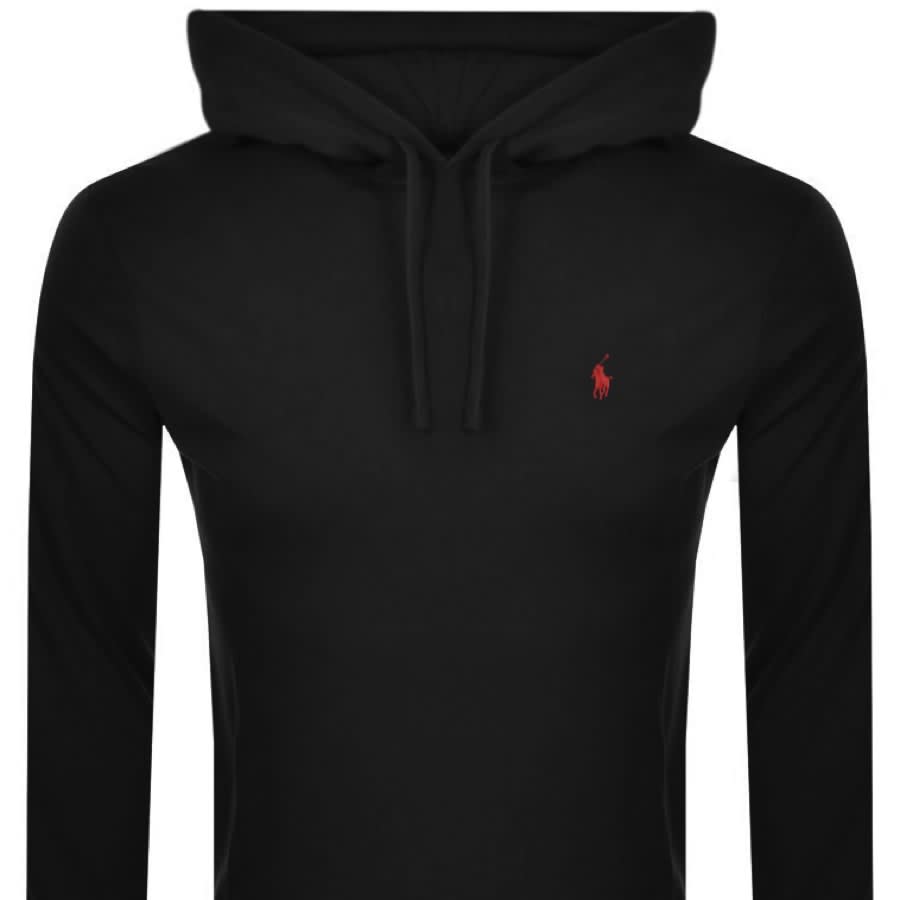 Image number 2 for Ralph Lauren Hooded Long Sleeve T Shirt Black