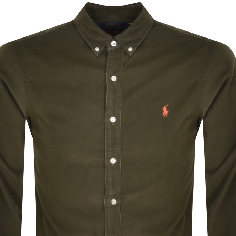 Image number 2 for Ralph Lauren Corduroy Long Sleeved Shirt Green