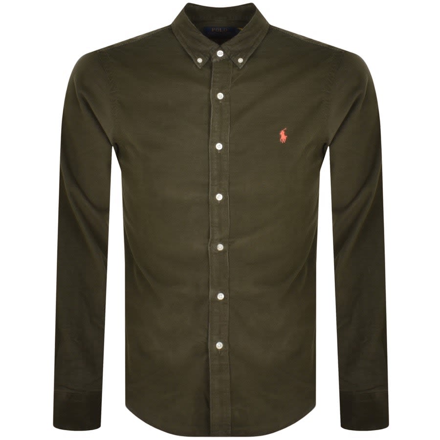 Image number 1 for Ralph Lauren Corduroy Long Sleeved Shirt Green