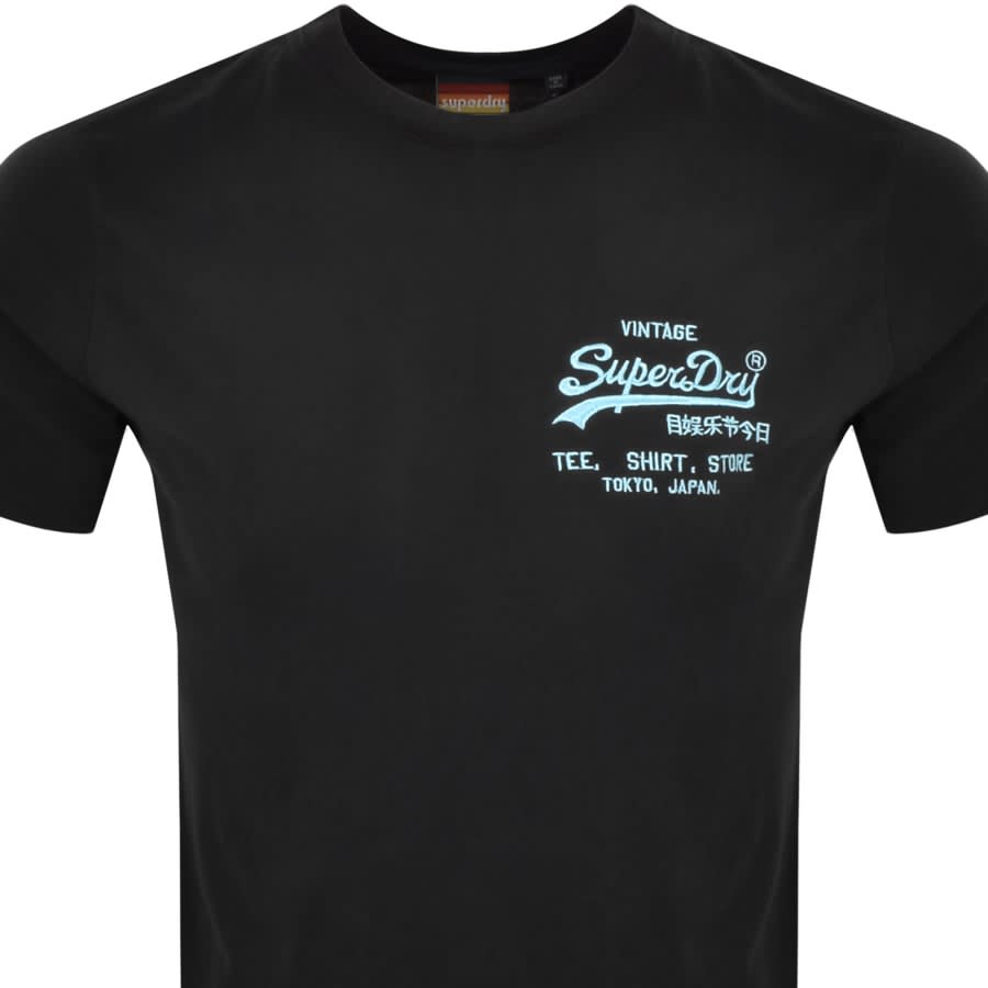 Image number 2 for Superdry Vintage Logo Neon T Shirt Black