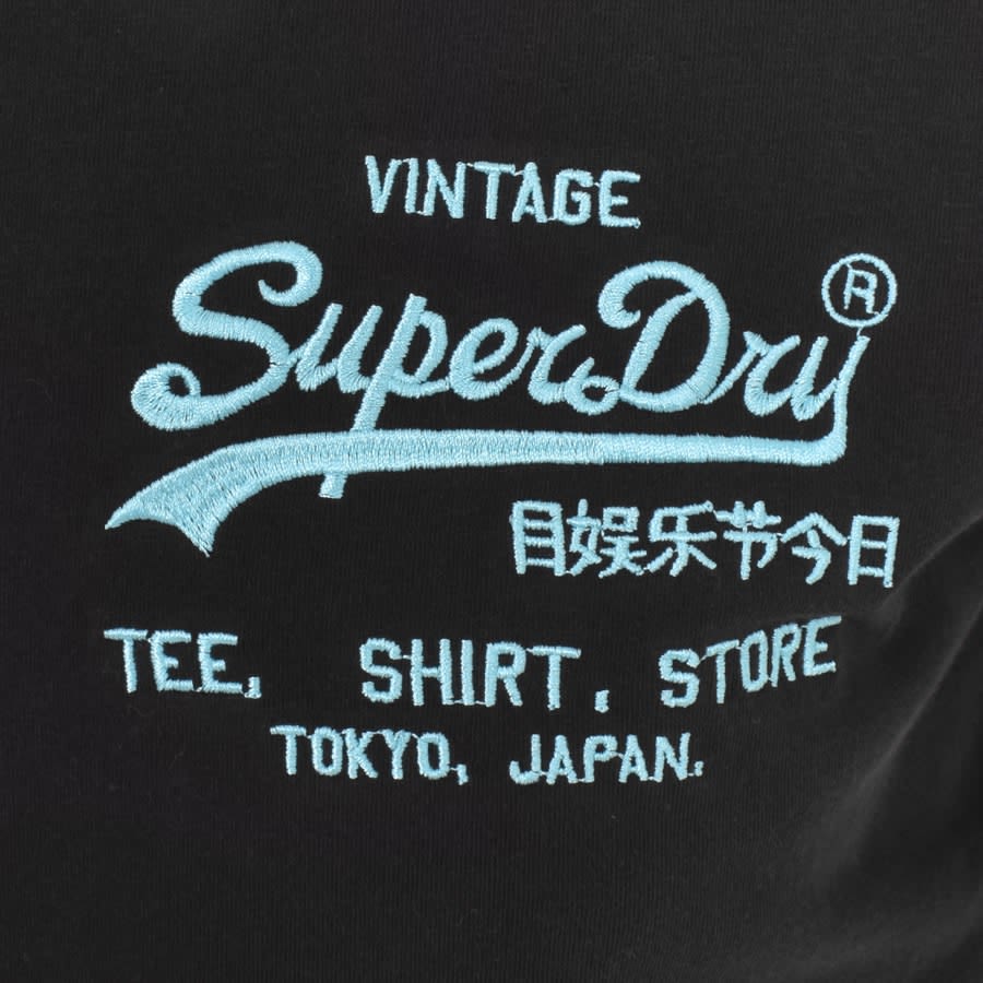 Image number 3 for Superdry Vintage Logo Neon T Shirt Black