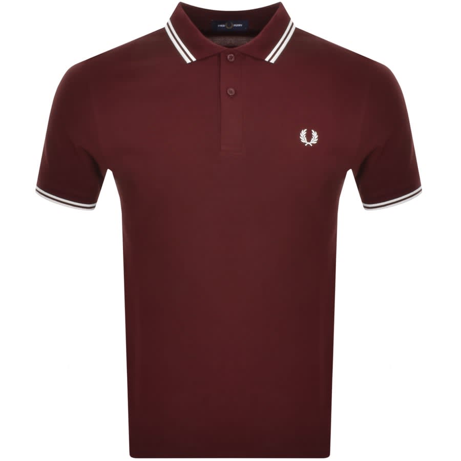 Image number 1 for Fred Perry Twin Tipped Polo T Shirt Burgundy