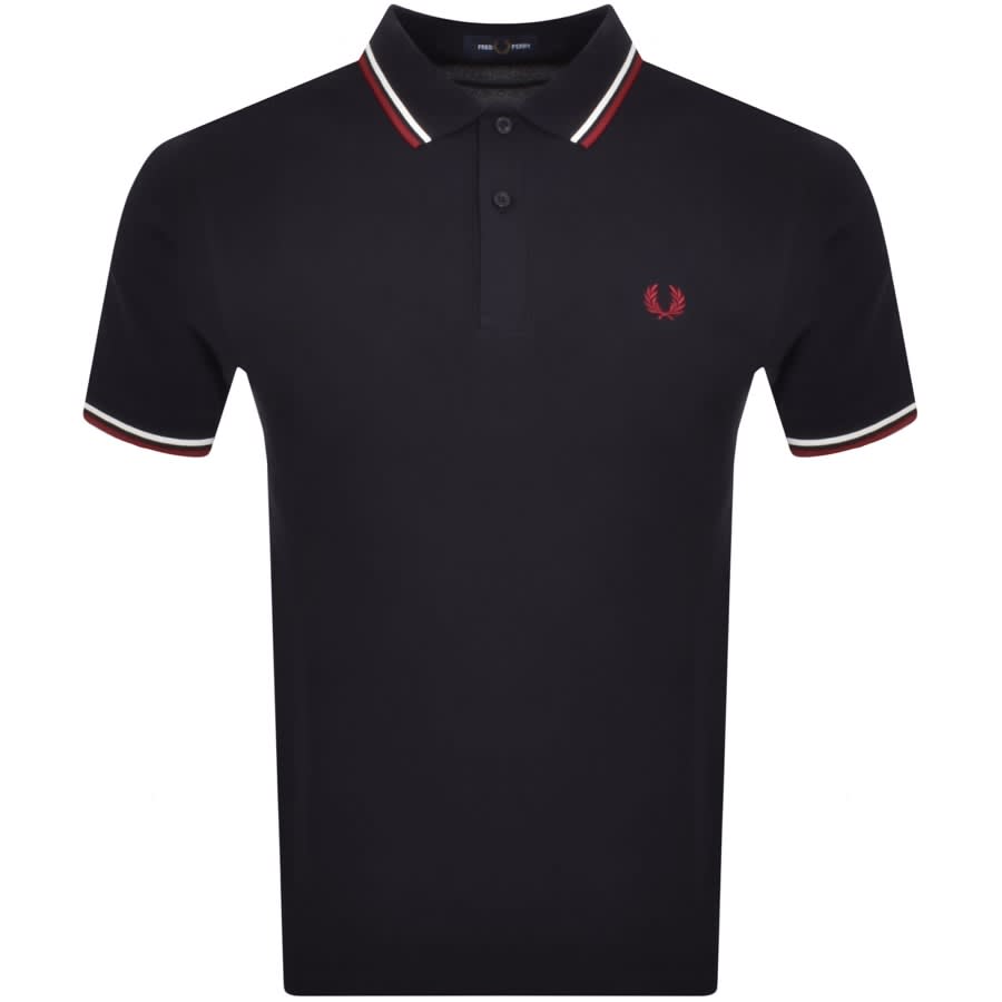 Image number 1 for Fred Perry Twin Tipped Polo T Shirt Navy