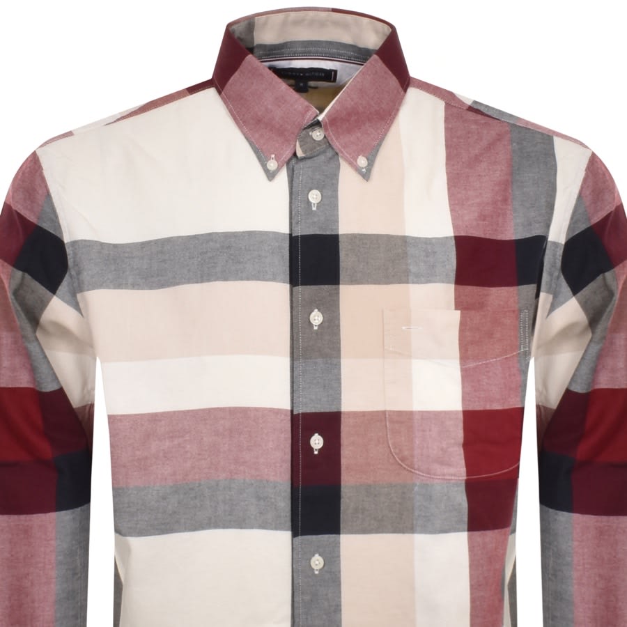 Image number 2 for Tommy Hilfiger Long Sleeve Check Shirt White