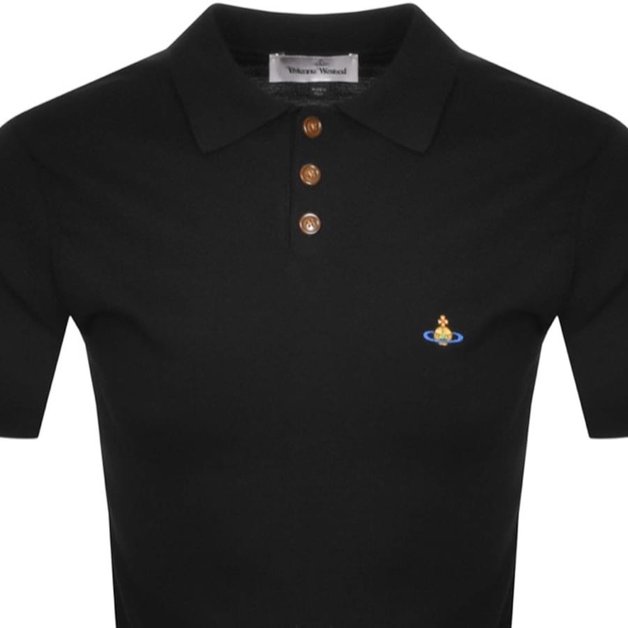Image number 2 for Vivienne Westwood Knit Polo T Shirt Black