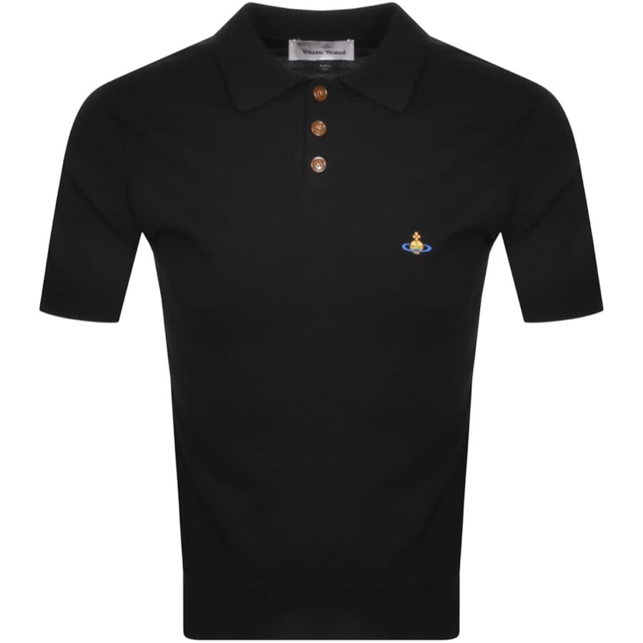 Image number 1 for Vivienne Westwood Knit Polo T Shirt Black