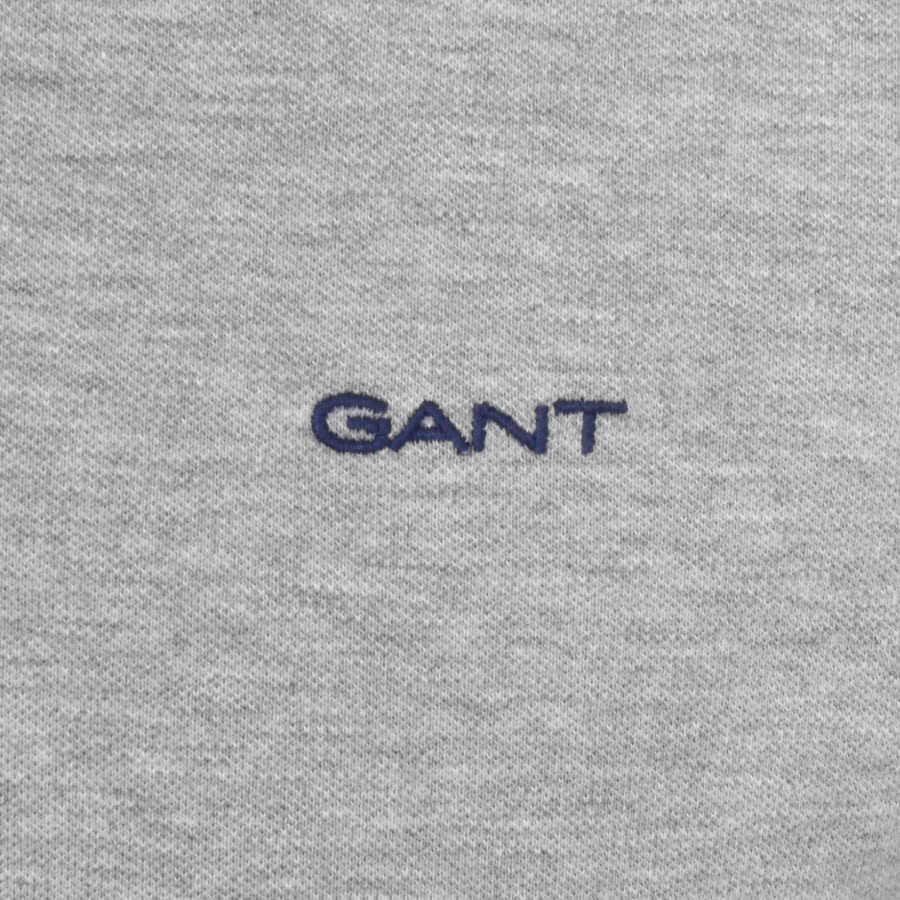 Image number 3 for Gant Collar Contrast Rugger Polo T Shirt Grey
