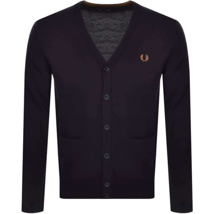 Image number 1 for Fred Perry Classic Knit Cardigan Navy