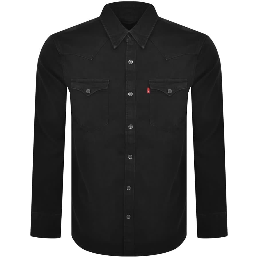 Image number 1 for Levis Barstow Western Long Sleeved Shirt Black