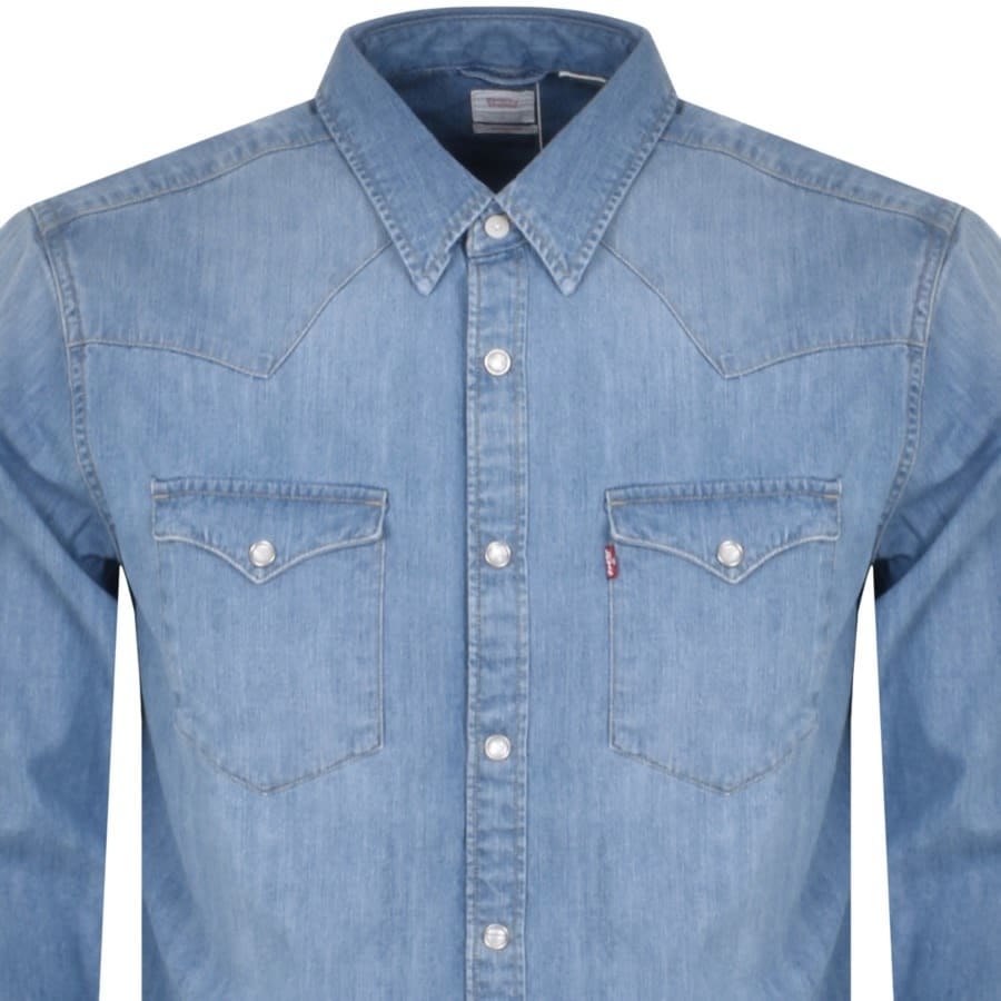 Levis Barstow Denim Long Sleeve Shirt Blue