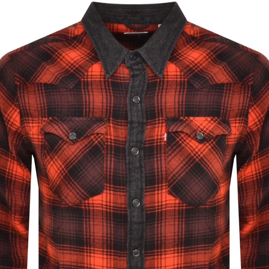 Image number 2 for Levis Barstow Western Long Sleeved Shirt Red