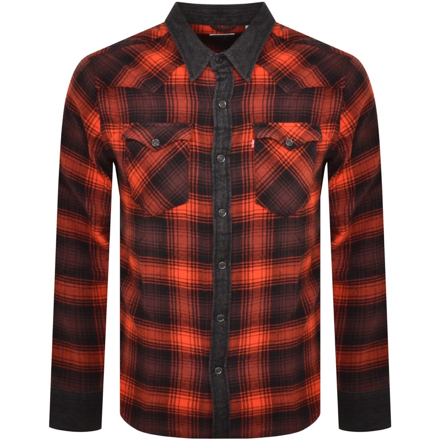 Image number 1 for Levis Barstow Western Long Sleeved Shirt Red